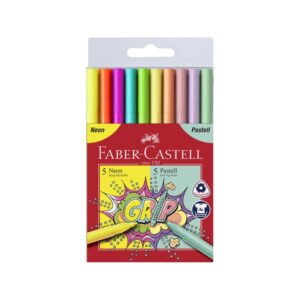FLOMASTRI FABER - CASTELL GRIP NEON/PASTEL 10/1