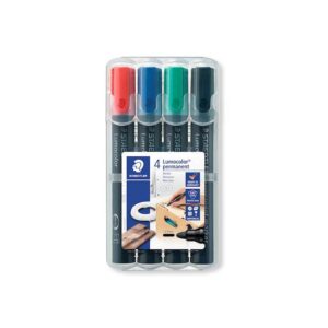 STAEDTLER MARKER LUMOCOLOR PERMANENT, 4/1 v etuiju