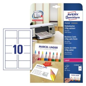 PAPIR ZA VIZITKE PREMIUM 85X54MM, Z GLADKIMI ROBOVI 270G, C32026-10