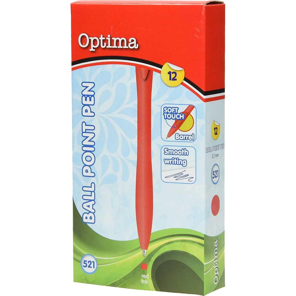 KEMIČNI SVINČNIK OPTIMA, SOFT TOUCH, rdeč - Image 2