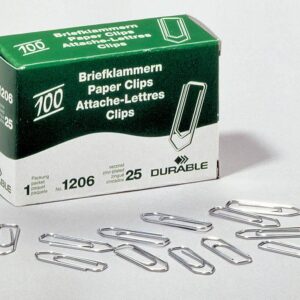 DURABLE Papirne sponke pocinkane, 26mm, 100 kos