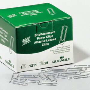 DURABLE Papirne sponke pocinkane, 32mm, 1000 kos