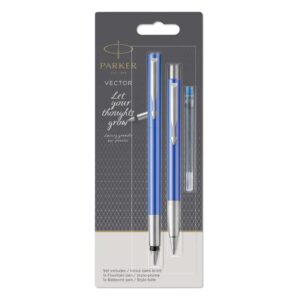 SET PARKER VECTOR NALIVNO PERO+KEMIČNI SVINČNIK, BLISTER