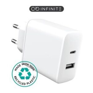 eSTUFF INFINITE polnilnik USB-C 20W, USB-A 12W