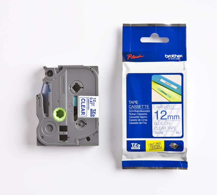 Brother trak TZE-133 Prozoren/moder 12mm - Image 2