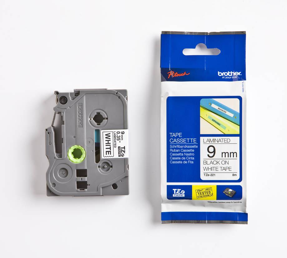 Brother trak TZE-221 Bel/črn 9mm - Image 2