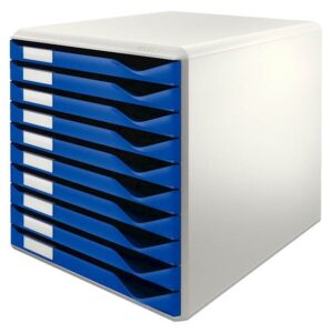 Leitz predalnik, 10 predalov, moder, 5281