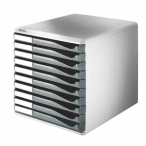 Leitz predalnik, 10 predalov, siv, 5281