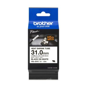 Brother termo skrčljivi trak HSE 261 BEL/ČRN 31MM