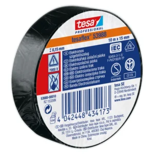 TESA IZOLIRIRNI ELEKTRIČNI TRAK 15MMX10M ČRN