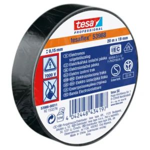 TESA IZOLIRIRNI ELEKTRIČNI TRAK 19MMX20M ČRN